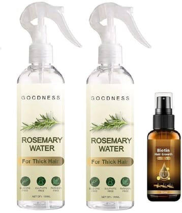 Rosemary Water Hair Spray For Hair Growth, Hairfall control 2x100ml with Biotin Hair Growth Essence Spray 30ml – Set of 3 Items