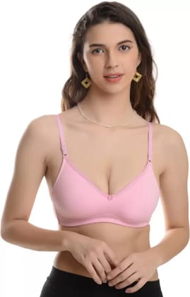 Gracewell Women Everydau Full Coverage Non Padded Bra  Baby Pink 34B