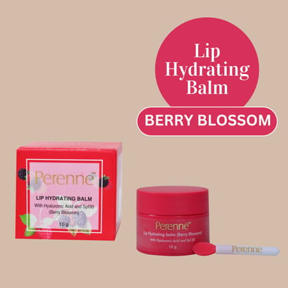 Perenne Lip Hydrating balm (Berry blossom) With Hyaluronic acid and SPF 30 (10 gm)-Pack Of 1 (10gm)