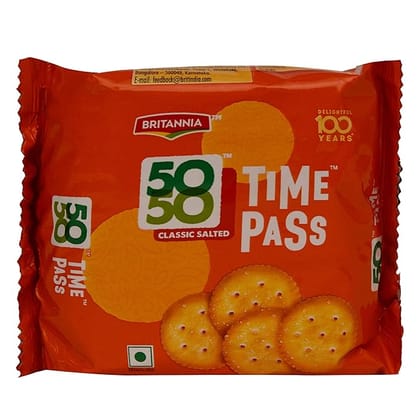 Britannia 50-50 Timepass Simply Salted Biscuits 78 Gms