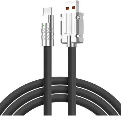 Ovista USB Type C Cable 7 A 1 M Unbreakable 120W Fast Charging 3M Braided  (Compatible with All Smartphone Support 120W or Other Smartphone and Data Transfer Used Too, Black, One Cable)