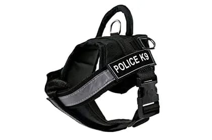 Adidog  K9 Police Harness Dog Vest (XL- 28-38 Inch Girth, Black)