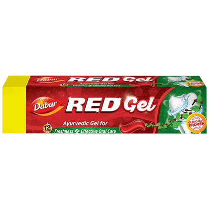 Dabur Red Gel Ayurvedic Toothpaste - Controls Bad Breath, Plaque, Gingivitis, Toothache, 150 G