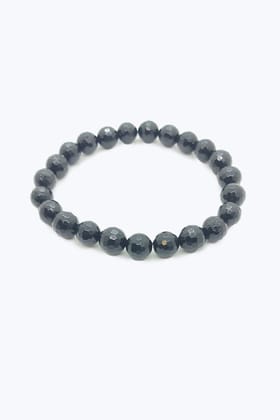 Evil Eye Black Tourmaline Bracelet-08 MM / Round Beads