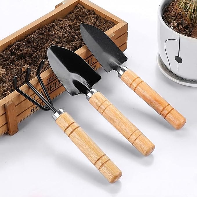 SMARTCAM 3 Pcs Gardening Hand Tool Kit for Home Gardening (Hand Cultivator, Trowel, Transplanter)