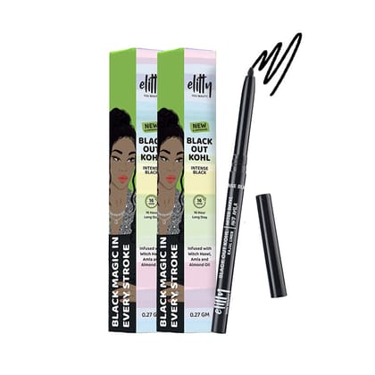 Elitty Black Kajal Pencil - Pack of 2-Intense Black