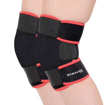 STRAUSS Adjustable Knee Support Patella Breathable Knee Cap for Pain Relief, Gym, Running, Arthritis, Protection, Men & Women, Free Size, Black-STRAUSS Adjustable Knee Support Patella | Breathabl