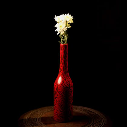 Handpainted Wooden Flower Vase (Red) | Home Decor | Channapatna Products-