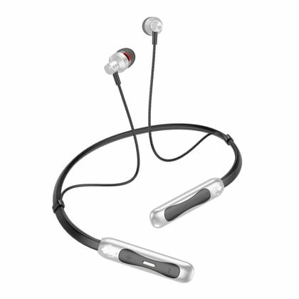 U&i Swift 50 Hours Talk Time Fast Charging Wireless Neckband Bluetooth Headset (In the Ear)-Silver