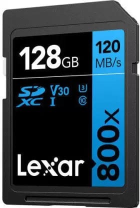 Lexar High Performance 800x 128GB SDXC UHS-I U3 SD Card For Camera LSD08000128G-BNNNG