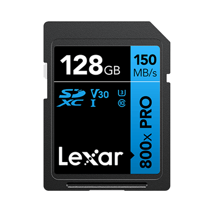 Lexar High Performance 800x Pro 128GB SDXC UHS-I U3 SD Card For Camera