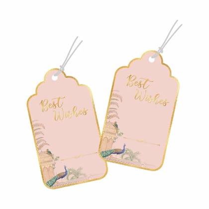 Luxe Personalised Gift Tags - Peacock Garden Pink-25 gift tags