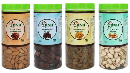 DRY FRUITS COMBO 1 KG  PACK  250G X 4 PC