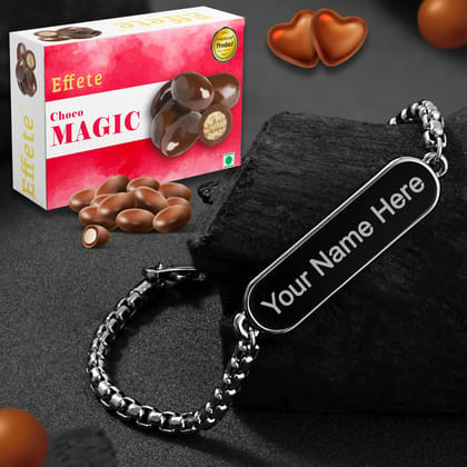 Sweet and Stylish Customized Bracelet & Delicious Chocolate Combo Gift Set"