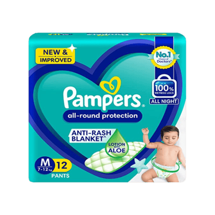 Pampers Baby Diaper Pants (Medium), 12 Units Pack