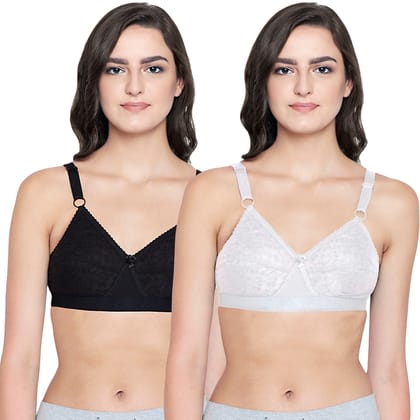 Bodycare Women Cotton Full Coverage Non Padded Regular Bra Pack - 2 E5586BW(D)