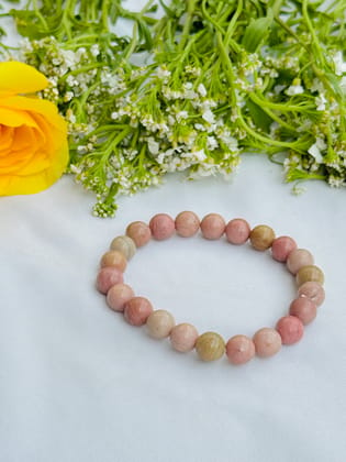 Rhodochrosite Bracelet - Abhimantrit & Certified-6.5 Inch Small Size / 8mm