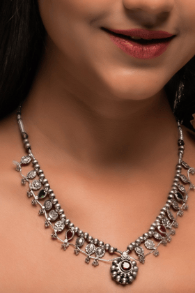 Pure Silver Traditional Maharashtrian Neckpiece - Saaz