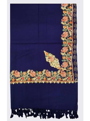 KASHMIRI Navy Embroidered Shawl - ( Pack of 1 ) - Navy