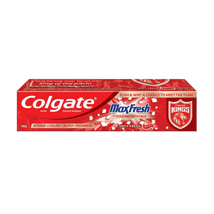 Colgate Maxfresh Red Spicy Fresh Gel Toothpaste - Punjab Kings Special Edition Pack, 160 G Tube