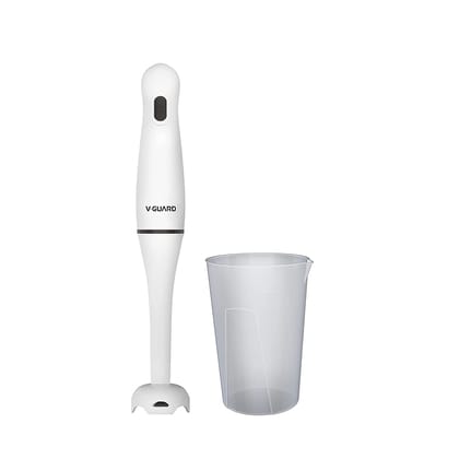 VBD 301PL Hand Blender/Powerful 300 W PMDC Motor / 600 mL Beaker/Versatile Use/Sleek Design/Detachable Shaft [White & Black]