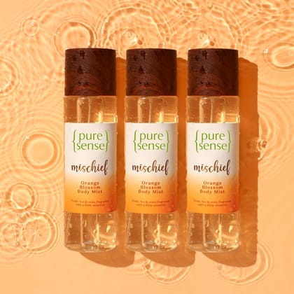 Mischief Orange Blossom Body Mist Pack of 3  150ml  150ml 150ml  From the makers of Parachute Advansed  450ml-Mischief Orange Blossom Body Mist (Pack of 3)  150ml + 150ml +150ml | From the makers