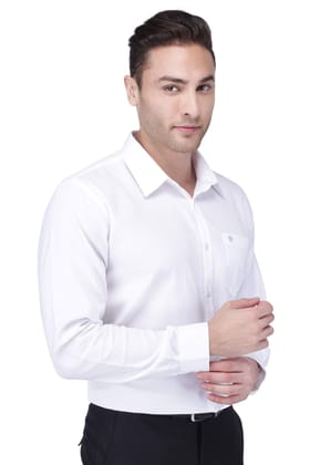 100% Cotton,Bleach White,Dobby or Plain, Full Sleeves,Semi Slim Fit,White Cotton, Men,Shirt-38