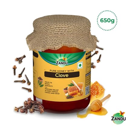 100% Pure Honey with Clove | For Immunity, Cough & Cold (650g)