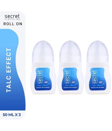 secret temptation Talc Effect Roll-on Pack of 3 Deodorant Roll-on - For Women (150 ml, Pack of 3)