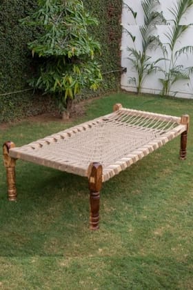 Sirohi Afternoon Natural Jute Charpai-Small