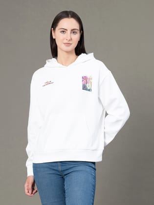 RedTape Graphic Hoodie for Women | Live In The Moment Print | Your Go To Hoodie