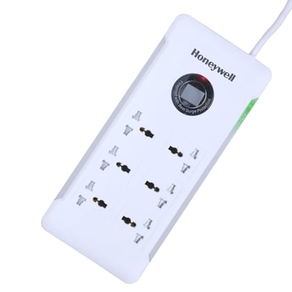 Honeywell Surge Protector, 1.5 Mtr Cord, Device Secure Warranty, X3 Fireproof MOV tech, 3Yr Warranty