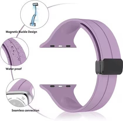 Purple Magnetic Clasp Adjustable Strap For Apple Watch Series 10 (42mm/44mm/45mm/46mm/49mm)