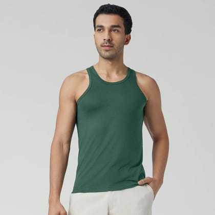 Ace Modal-Cotton Vest Forest Green S