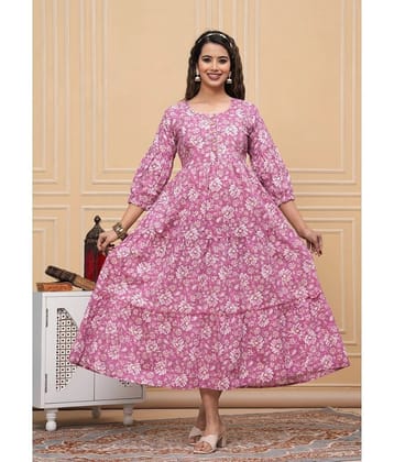 Nevisha Style Pink Cotton Maternity Kurta Single - 2XL