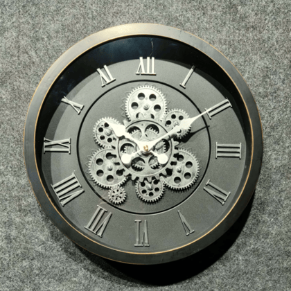 Royal Metal Gear Mechanical Clock Style 23-Antique / Dia: 16 inch / Metal