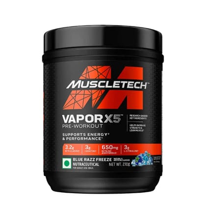 MuscleTech Vapor X5 Pre Workout Powder-30 Servings / Blue Raspberry Freeze