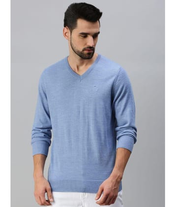 98 Degree North - Light Blue Woollen Blend Mens Pullover Sweater ( Pack of 1 ) - None