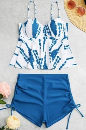 Printed Blue Tankini S