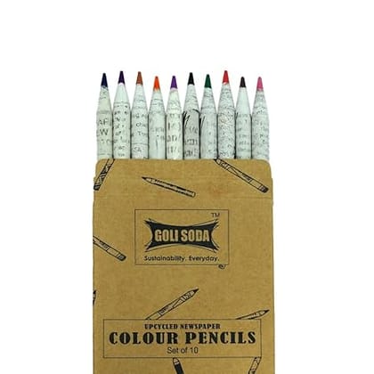 Goli Soda Newspaper Colour Pencils ( 10 Colours )