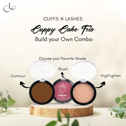 Cuffs N Lashes Cuppy Cake Blush Contour Highlighter Combo