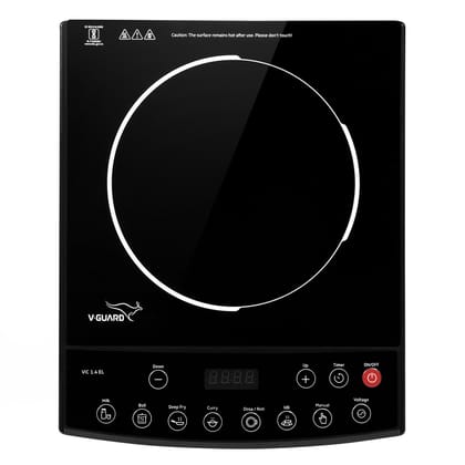 VIC 1.4 EL Induction Cooktop / 1400 Watt Electric Induction cooker with 7 Power Levels|Temperature Control | Push button| Auto-cutoff | Elegant Crystal Glass Matte Finish