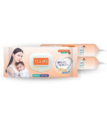 Tulips - Scented Wet wipes For Babies ( Pack of 3 )