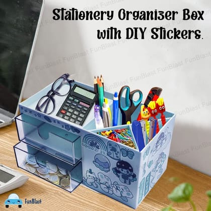 Desk Organizer With Decorative Stickers