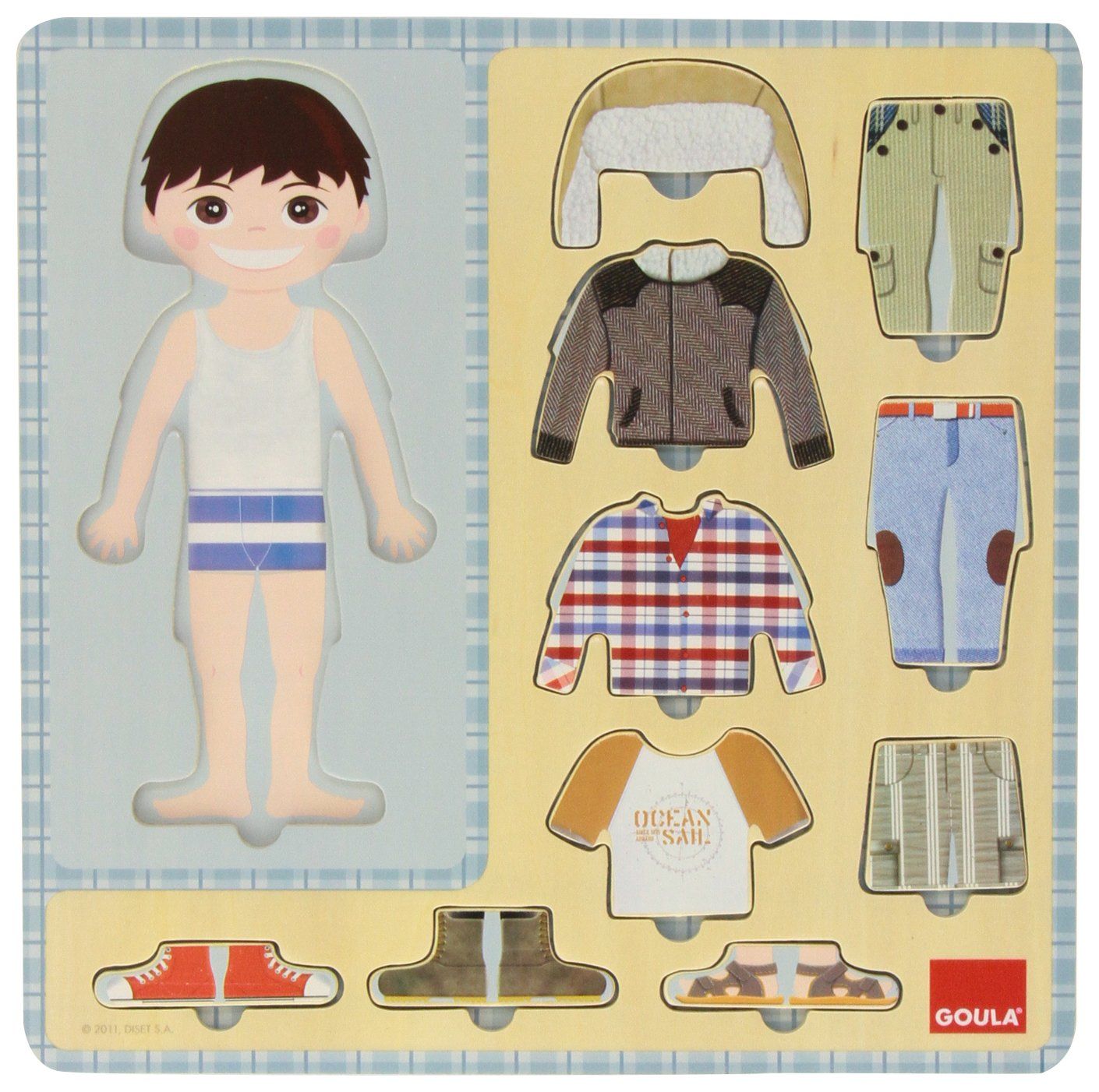 Boy Theme Board | Wooden Toys Dress-Up Boy Puzzle