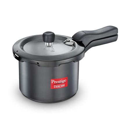 Prestige Svachh Hard Anodised Spillage Control Pressure Cooker, 3 L (Black)