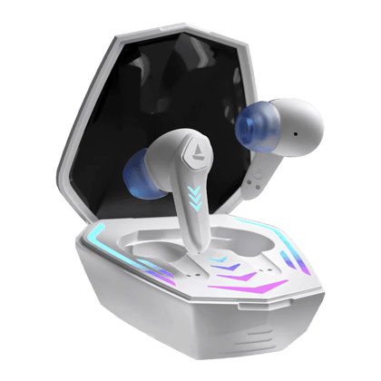 boAt Immortal 131 | Wireless Gaming Earbuds with 40 Hours Playtime, Clear Calling with ENx™, Low Latency, RGB lights White Sabre