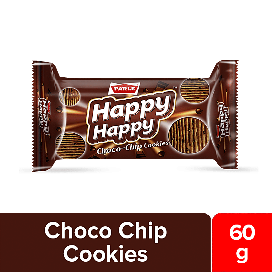 Parle Happy Happy Choco-Chip Cookies - 60 G Pouch