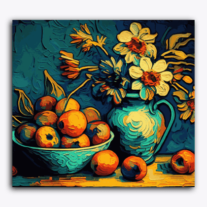 Oranges Crayon Style-Without Frame / 18x20 inch / 24 Palette