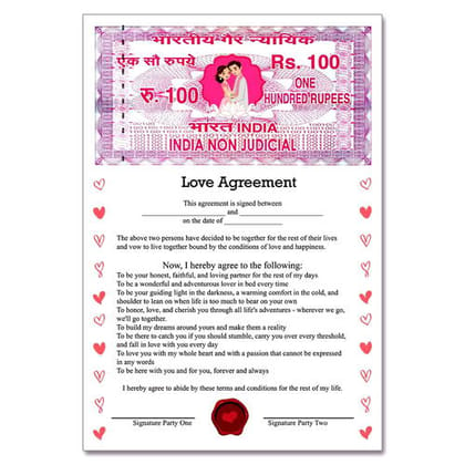 Love Contract Agreement - Certificate Gift For Valentines Day, Anniversary, Wedding - For Husband, Wife, Boyfriend, Girlfriend